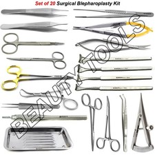 Surgical Blepharoplasty Kit Ophthalmic Instruments Needle Holder Tweezers Forcep