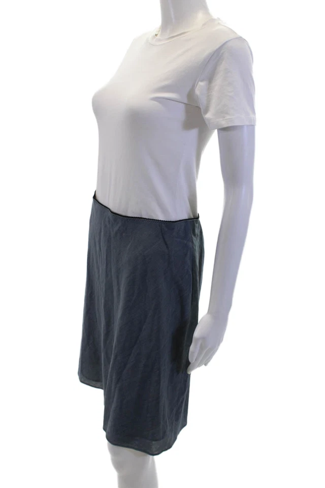 J Crew Womnes Pull On A Line Skirt Blue Wool Blend Size Small - Image 2 of 4