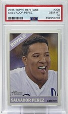 Salvador Perez PSA 10 - 2015 Topps Heritage Portrait ‘1966 Style’ -Royals, Smile