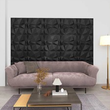 Wall Panels 12 pcs Diamond Black 50 x 50 cm XPS Foam vidaXL