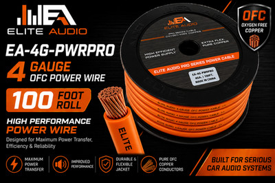 Elite Audio EA-4G-PWRPRO 4GA OFC Power Wire 100ft Roll