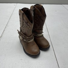 Rodeo Ropers Boots Toddler Girls Size 5 Brown Bozeman Western Cowgirl Glitter