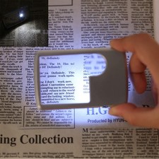 Pocket Magnifying Glass with Light 3X 6X Lighted Magnifier Card Type Handheld...