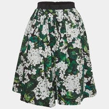 Dolce Gabbana Exclusive Kids Green Floral Print Cotton Mini Skirt 1112 Yrs