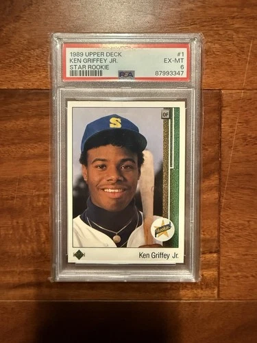 1989 Upper Deck - Star Rookie Ken Griffey Jr #1 (RC) - PSA 6