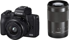 Canon Mirrorless SLR Camera EOS Kiss M Double Zoom Kit Black EOSKISSMBK-WZK