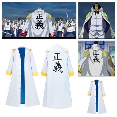 Anime One Piece Admiral Of The Navy Halloween Cosplay Costume Cloak Cape Outfit