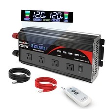 2500 Watt Inverter with LCD Display  Remote Control 12V DC to 2500W PRO