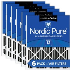 Filtro de aire plisado Nordic Pure 18x24x4 (3 5/8) MERV 12 Plus carbono paquete de 6