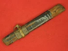 CONFEDERATE BOYLE & GAMBLE OFFICER'S SWORD LEATHER SCABBARD PIECE W  BRASS MOUNT