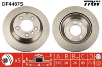 2X Bremsscheibe TRW Single DF4487S FüR Porsche Audi VW Q7 Touareg Cayenne 4LB