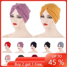Indian Muslim Women Hijab Turban Hair Loss Chemo Cap Beanie Hat Wrap Headscarf