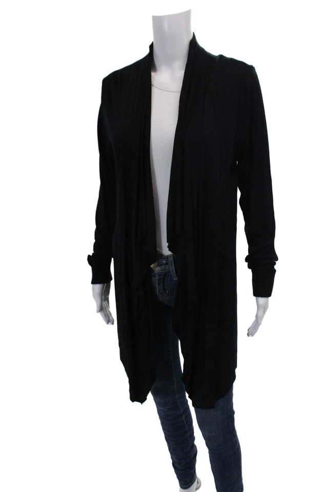 Cárdigan suéter de manga larga blanco + Warren para mujer negro de lana talla grande Foto 2 de 4