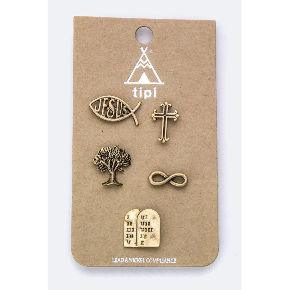 Brand New Stylish Women Fashion Mix Gospel 5 PC Pin Badges Gift Set