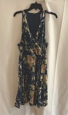 Lauren Ralph Lauren Floral Belted Crepe Sleeveless Dress, Blue Floral , 16, NWD