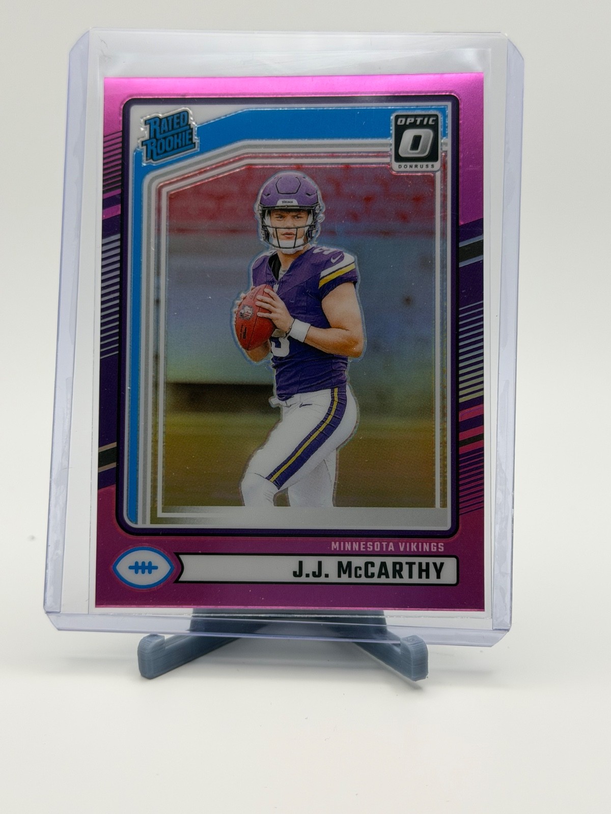 2024 Panini Donruss - Rated Rookie J.J. McCarthy #303 Optic Preview Pink...