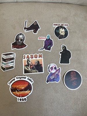 Friday The 13th Stickers Jason Voorhees Camp Crystal Lake Horror Decals 10pk NEW