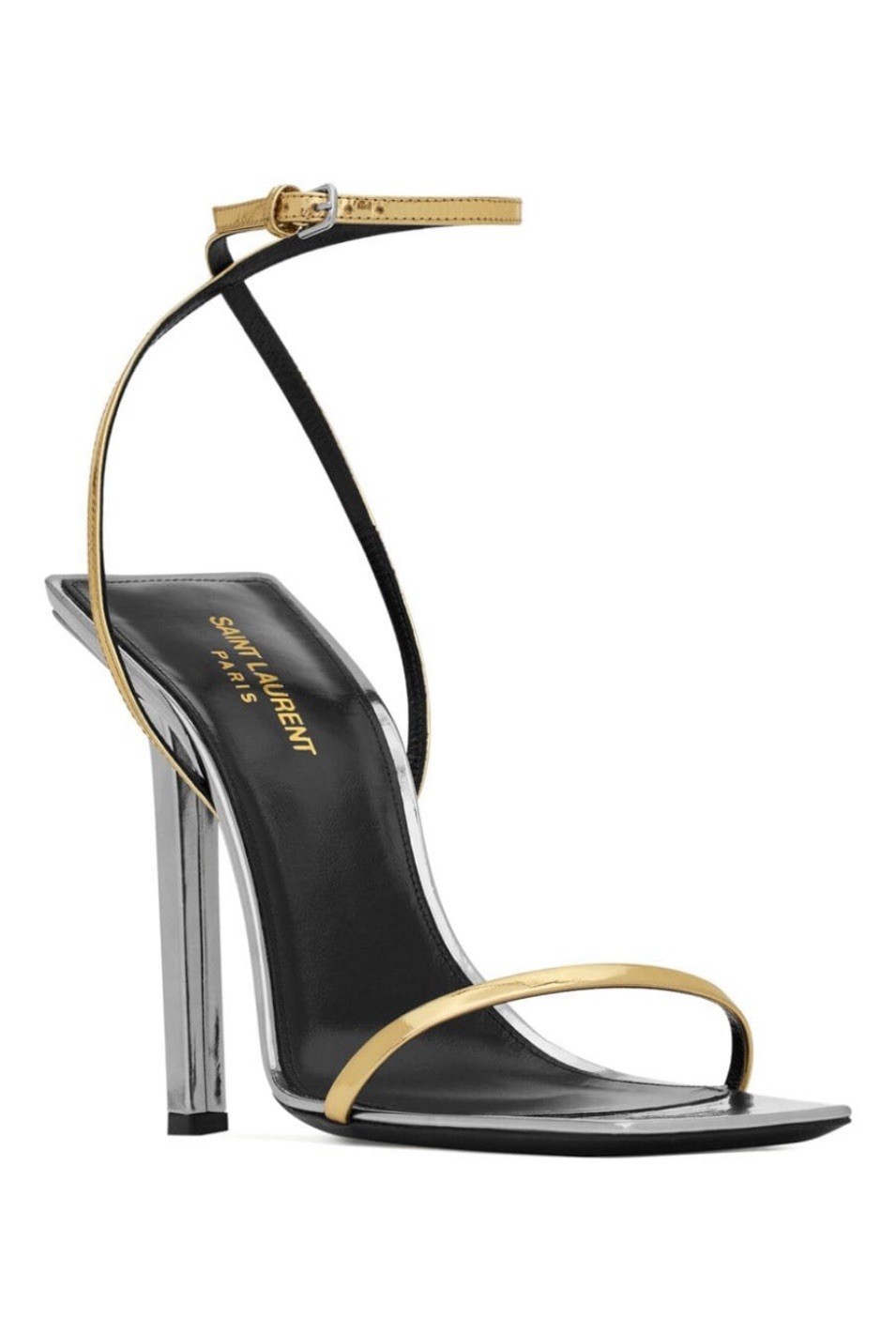 Sandali Saint Laurent Pam in pelle metallizzata taglia US 6 5 (vendita al dettaglio $1090)