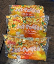 Jet-puffed Candy Corn Marshmallows Set Of 3 8oz Bags Rare -bb 3/15/26
