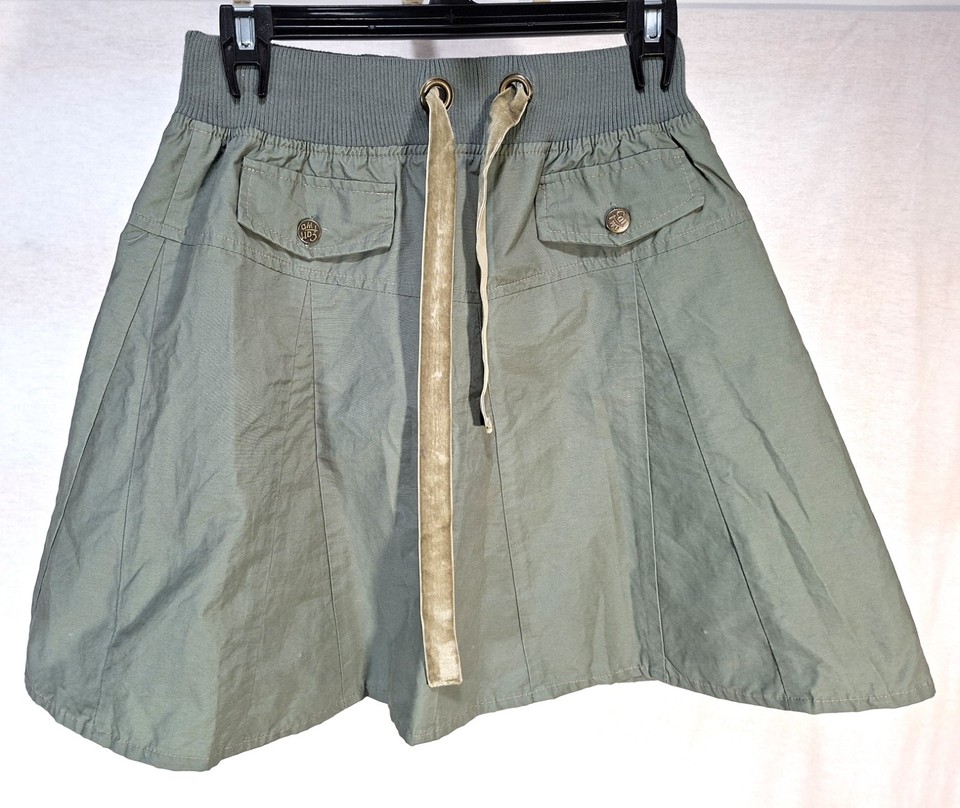 Cantwo Tokyo Japan Womens Size 9 Convertible Bubble Skirt Khaki Green