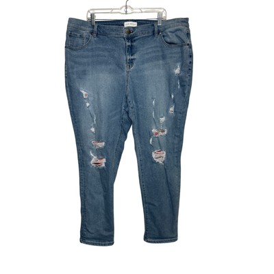 Lane Bryant signature fit boyfriend distressed jeans womens 20 normcore classic