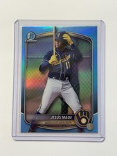 2025 Bowman Draft Jesus Made Chrome Sky Blue Refractor #BDC-196 Brewers