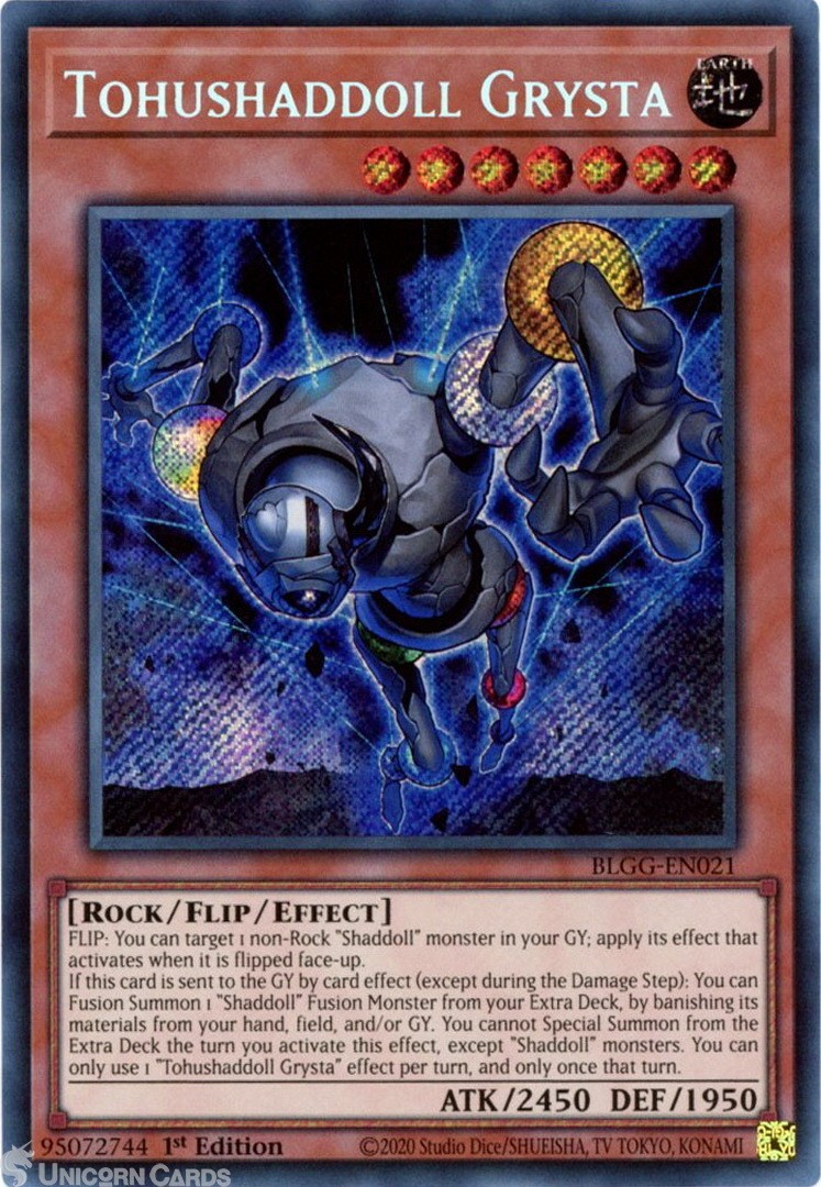 BLGG-EN021 Tohushaddoll Grysta : Secret Rare 1st Edition Mint YuGiOh Card