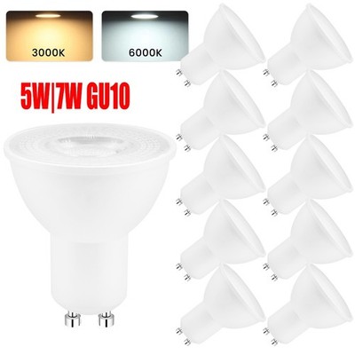 5W 7W 10/100x GU10 LED Birne Leuchtmittel Strahler Kaltweiß Warmweiß Glühbirne