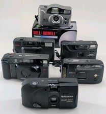 Lot 6 35mm Parts Repair Point Shoot Cameras Untested Minolta Polaroid Fuji..