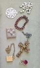 Vintage Capri Costume Jewelry Lot Rhinestone Cross Pendant Brooch Necklace