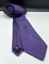 Nordstrom Men's Shop 100 Silk Tie  Purple  Geometric  Extra Long 64"