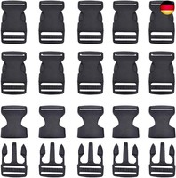 20 StüCk Klickverschluss Aus Kunststoff 25Mm Schwarz Schnalle- Double Side