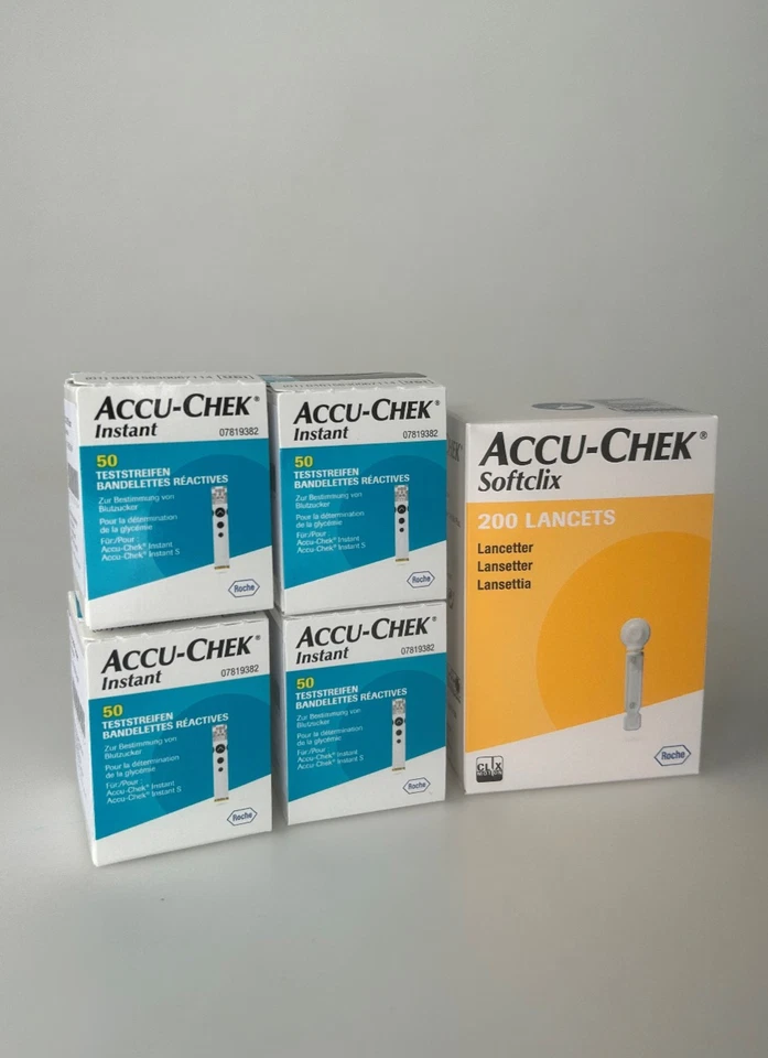 Accu-Chek Instant Teststreifen 200 Stück + Accu Chek Softclix Lanzetten 200 Stk