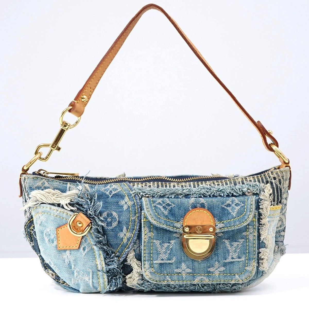 LOUIS VUITTON LV Monogram Denim Patchwork M95382 Shoulder Bag