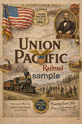 #ad 2 Union Pacific rail road train poster 8.5quot; x 14quot; vintage style poster $25.00