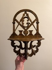 Antique Decorative Masonic Free Mason Wall Shelf