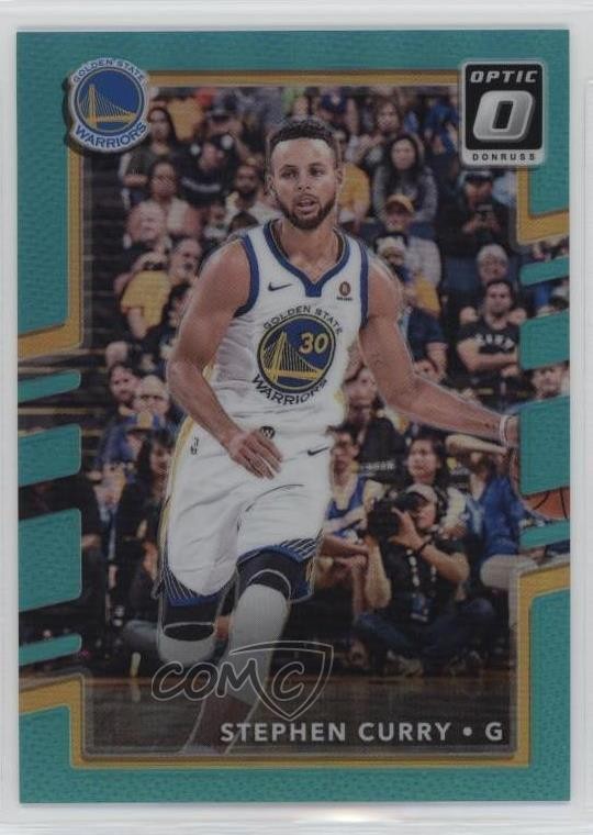 2017-18 Panini Donruss Optic Aqua Prizm 21/25 Stephen Curry #46 oh5