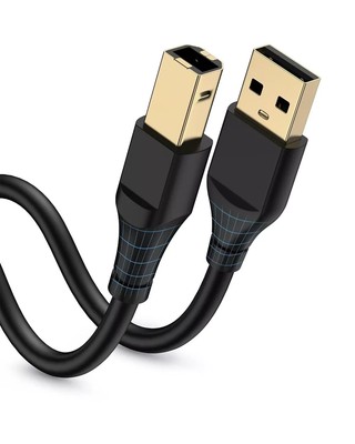 HP Printer Cable 6ft, Square USB A to USB B Cable for Printer/Scanner Epson, HP,