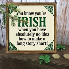 Funny Irish Quote Wooden Plaque St Patricks Day Accent For Living Room Decor