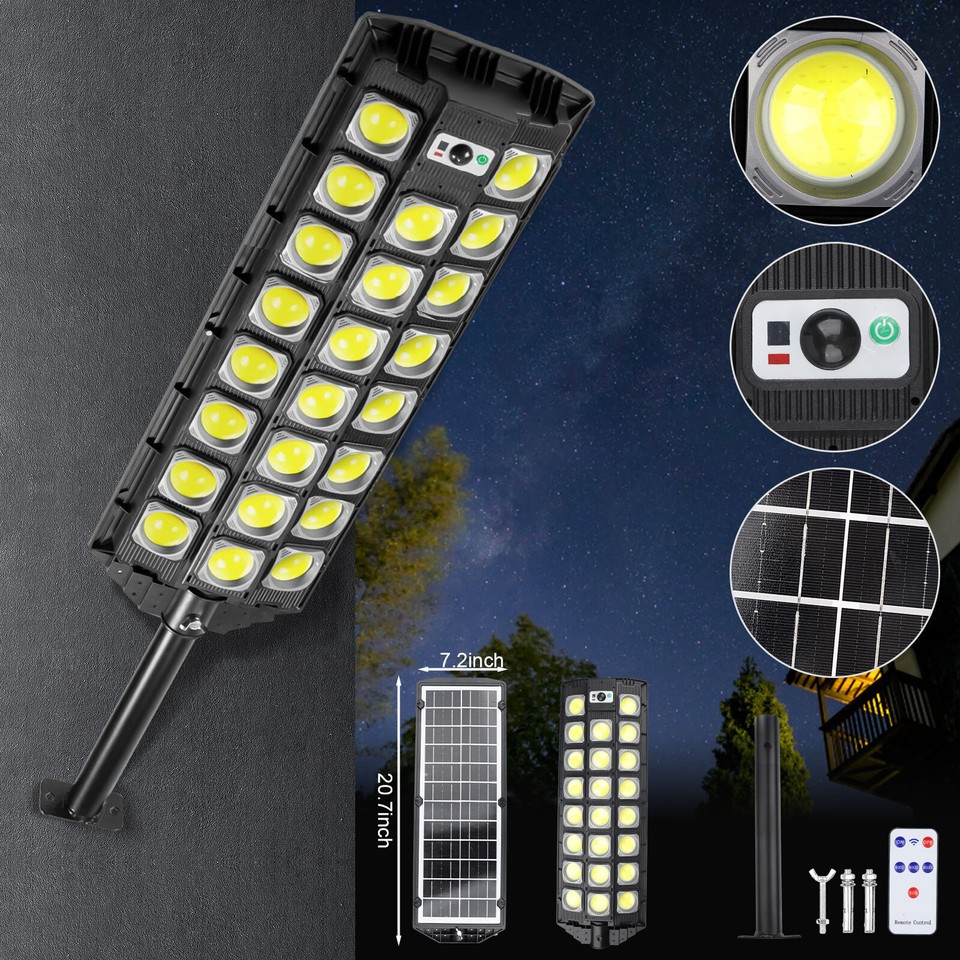 Commercial Solar Street Light - 150W LED, 6000K, Dusk To Dawn With Pole & Motion Sensor