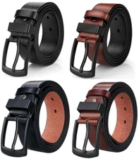 Men's Belt Vintage Casual Black Pin Buckle Student Versatile Dress Leather Belt