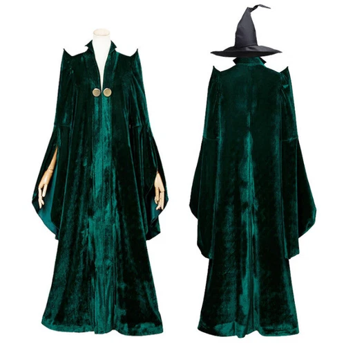 Adult Women Cosplay Minerva McGonagall Forever Costume Party Halloween Suit New - Picture 14 of 16