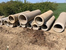 Concrete Pipe 375mm  X 2.5m Drainage Culvert Drain  Twinwall Sewer Socket Ditch