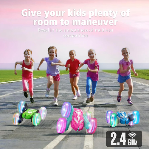 Remote Control Car for Girls 3-12 with Flashing Light, Toys 4 5 6 7 8 9 Years Ol - Picture 4 of 7
