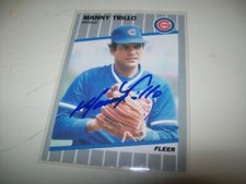 1989 FLEER MANNY TRILLO AUTOGRAPH SIGNED AUTO #440 CHICAGO CUBS