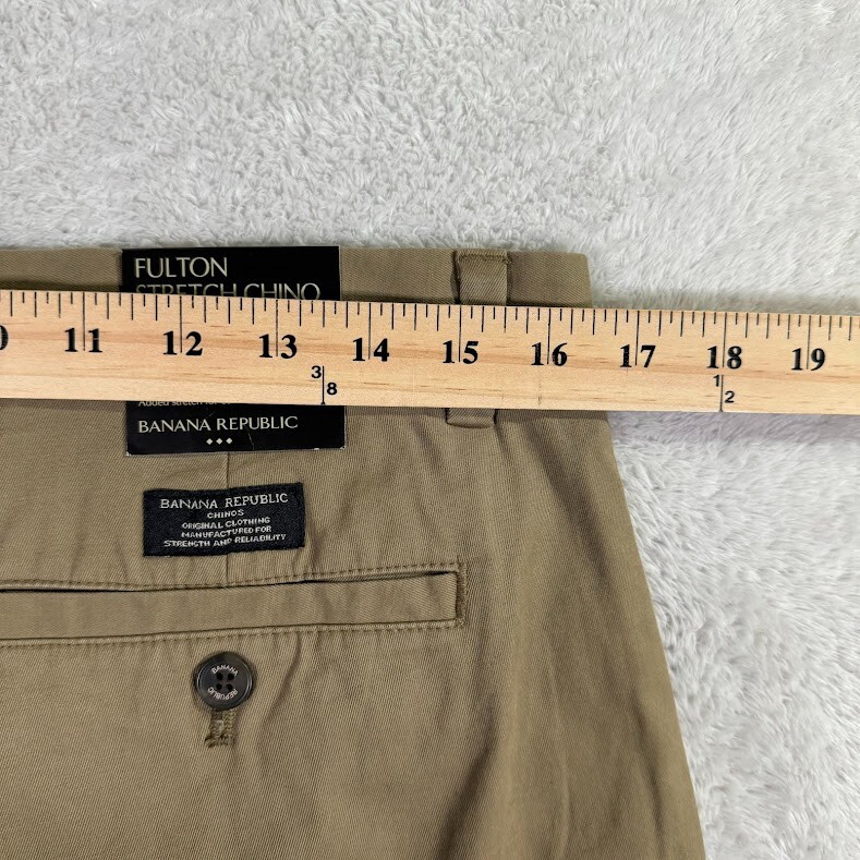 Banana Republic Fulton Skinny Chinos Pants Stretch Khaki Tan Mens 33X30