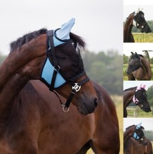 Fliegenmaske mit Abnehmbarem Nüsternschutz F...