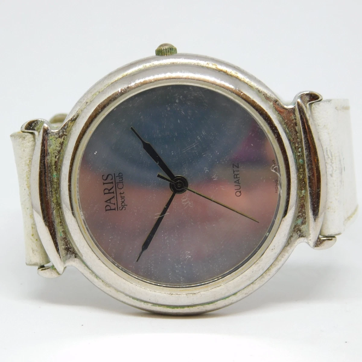Paris Sport Club Genuine Leather Quartz Analog Women's Watch New Battery