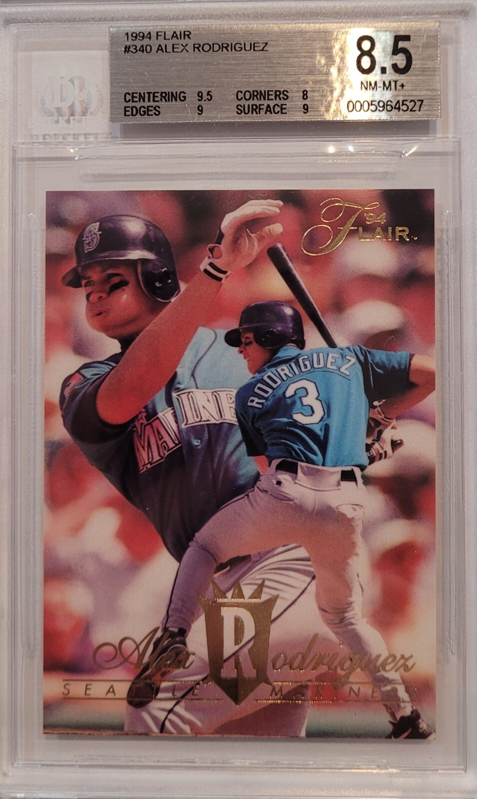 1994 Flair - Alex Rodriguez #340 BGS 8.5 NEAR-MINT+