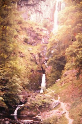 PISTYLL WATERFALL, RHAEADR, BALA, Wales - Original 35mm SLIDE (c1950s)